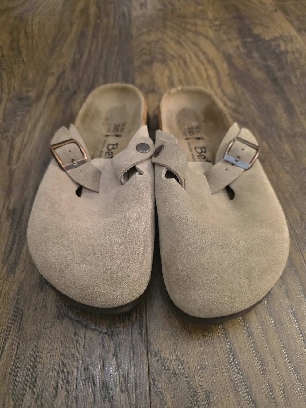 Betula By Birkenstock Boston Suede Clogs Tan US 7.5